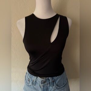 Black cutout tank top